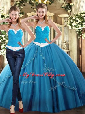 Glamorous Sweetheart Sleeveless Tulle 15 Quinceanera Dress Beading Lace Up