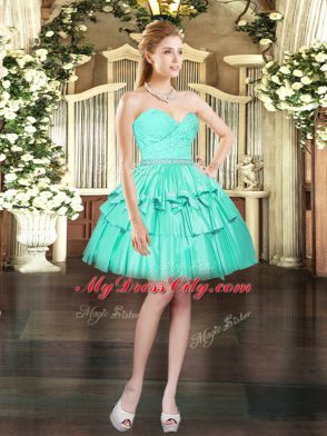 Romantic Aqua Blue Organza Lace Up Sweet 16 Quinceanera Dress Sleeveless Floor Length Ruching