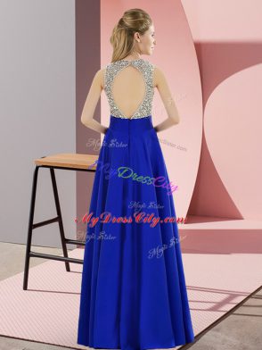 Scoop Sleeveless Backless Formal Dresses Elastic Woven Satin