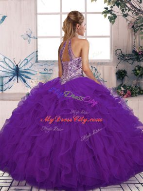 Sleeveless Beading and Ruffles Lace Up Vestidos de Quinceanera