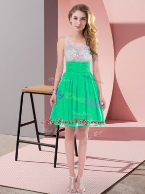 Super Sleeveless Mini Length Beading Side Zipper Court Dresses for Sweet 16 with Turquoise