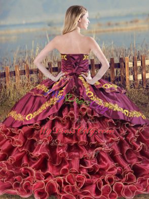 Sexy Purple Sleeveless Organza Lace Up Quinceanera Dress for Sweet 16 and Quinceanera