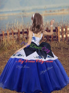 Eye-catching Straps Sleeveless Lace Up Pageant Dress for Teens Green Organza