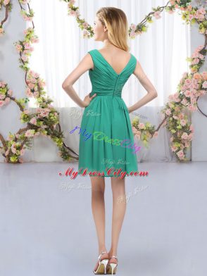 Fantastic Mini Length Blue Bridesmaid Dresses Chiffon Sleeveless Belt