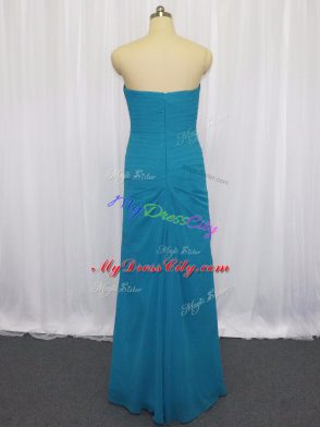 Floor Length Column/Sheath Sleeveless Blue Prom Party Dress Zipper