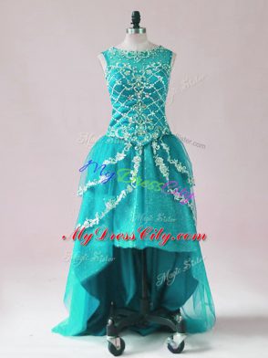 Sleeveless Beading and Appliques Zipper Dress for Prom