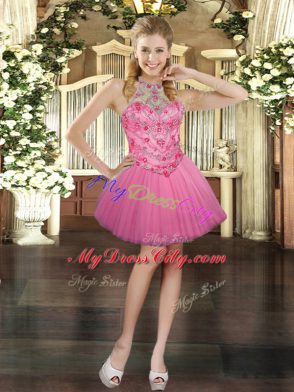 Tulle Sleeveless Floor Length Quinceanera Gown and Embroidery