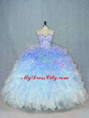 Ball Gowns 15 Quinceanera Dress Multi-color Sweetheart Organza Sleeveless Lace Up