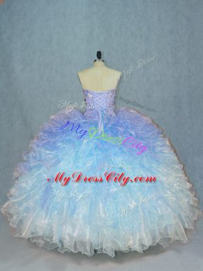 Ball Gowns 15 Quinceanera Dress Multi-color Sweetheart Organza Sleeveless Lace Up