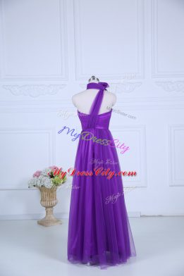 On Sale Eggplant Purple Sleeveless Tulle Zipper Dama Dress for Quinceanera for Wedding Party