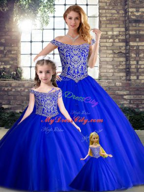 New Arrival Sleeveless Brush Train Lace Up Beading Vestidos de Quinceanera