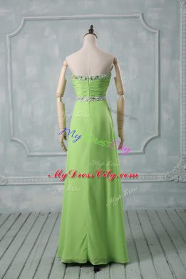 High Low Homecoming Dress Chiffon Sleeveless Beading and Ruching