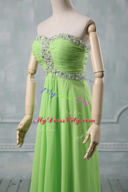 High Low Homecoming Dress Chiffon Sleeveless Beading and Ruching