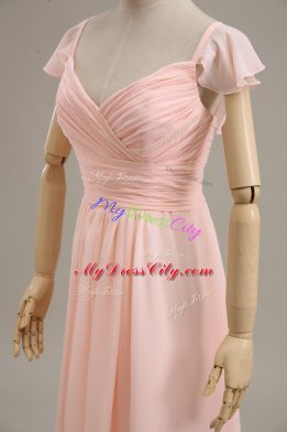 Cute Pink Junior Homecoming Dress Straps Cap Sleeves Zipper