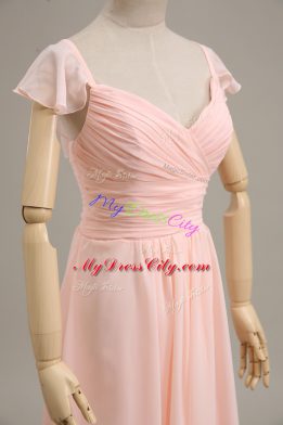 Cute Pink Junior Homecoming Dress Straps Cap Sleeves Zipper