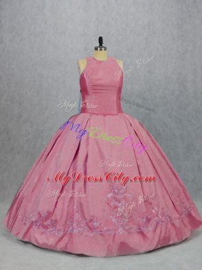 Sleeveless Embroidery Zipper 15th Birthday Dress