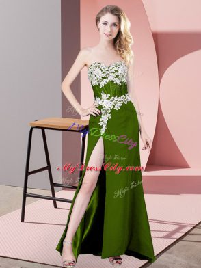 Chiffon Sleeveless Floor Length Prom Dress and Lace and Appliques