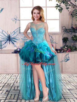 Luxurious Aqua Blue Sleeveless Tulle Lace Up 15 Quinceanera Dress for Sweet 16 and Quinceanera