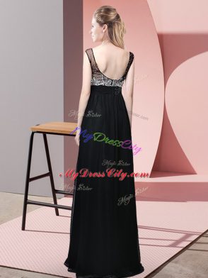 Chiffon Sleeveless Floor Length Winning Pageant Gowns and Beading