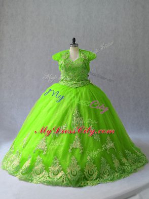 Captivating Sleeveless Appliques Lace Up 15th Birthday Dress