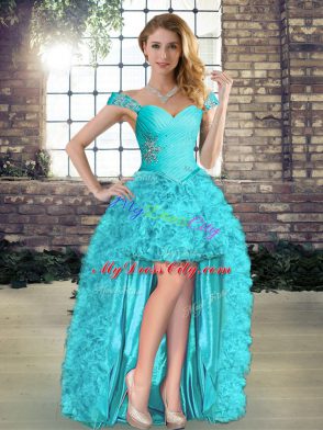 Glorious Organza Sleeveless Floor Length Sweet 16 Dress and Beading and Ruffles