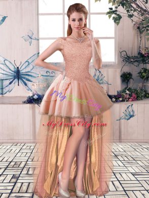 Popular Sleeveless Brush Train Lace Up Beading 15th Birthday Dress