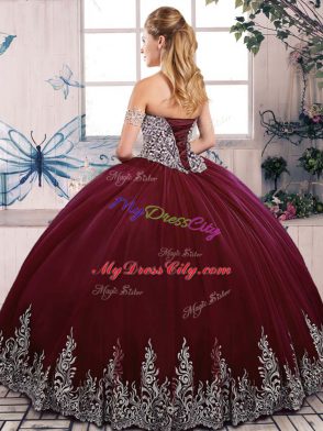 Captivating Floor Length Burgundy Vestidos de Quinceanera Sweetheart Sleeveless Side Zipper