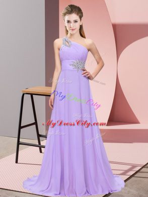 Sleeveless Beading Lace Up Prom Party Dress