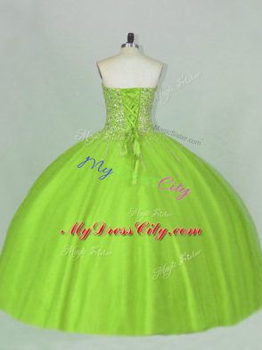 Inexpensive Floor Length Lace Up 15th Birthday Dress for Sweet 16 and Quinceanera with Beading