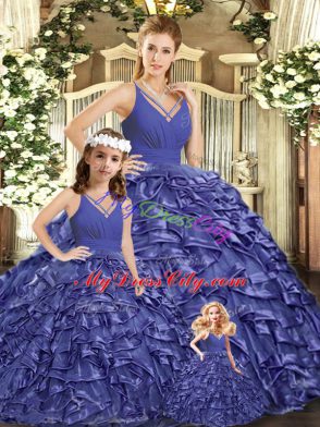 Ball Gowns Sleeveless Lavender Sweet 16 Quinceanera Dress Brush Train Backless