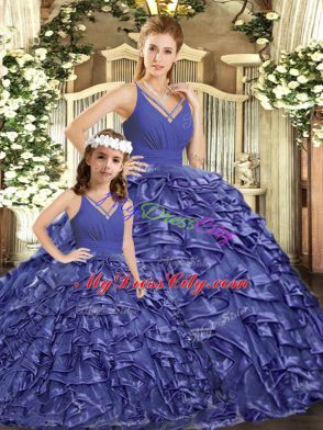 Ball Gowns Sleeveless Lavender Sweet 16 Quinceanera Dress Brush Train Backless