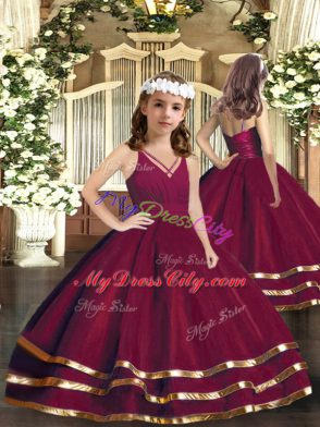 Perfect Floor Length Ball Gowns Sleeveless Burgundy Sweet 16 Quinceanera Dress Backless