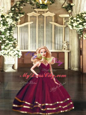 Perfect Floor Length Ball Gowns Sleeveless Burgundy Sweet 16 Quinceanera Dress Backless