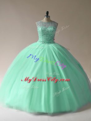 Sleeveless Beading Lace Up Quinceanera Gowns