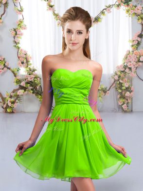 Best Lace Up Bridesmaid Dresses Ruching Sleeveless Mini Length