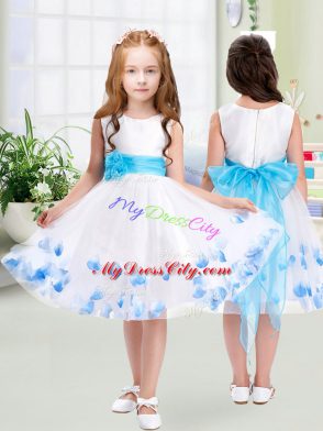 Nice Sleeveless Appliques and Belt Zipper Flower Girl Dresses for Less