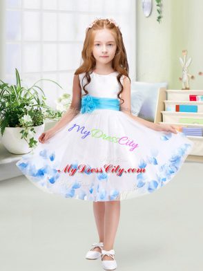 Nice Sleeveless Appliques and Belt Zipper Flower Girl Dresses for Less