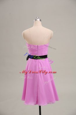 Sophisticated Chiffon Sweetheart Sleeveless Zipper Ruching Cocktail Dresses in Lilac