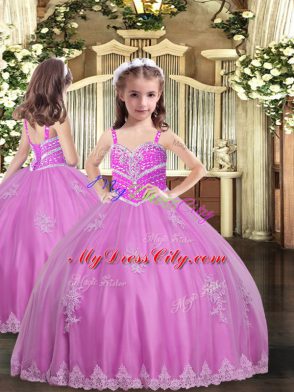 Top Selling Sweetheart Sleeveless Lace Up Quinceanera Dress Lilac Tulle