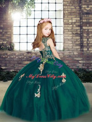 Cheap Sleeveless Appliques Lace Up Little Girls Pageant Dress Wholesale