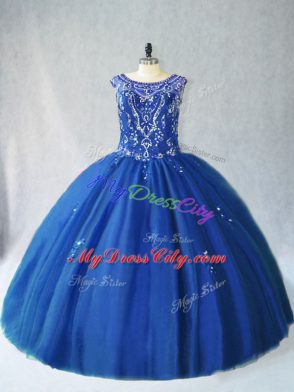 Tulle Sleeveless Floor Length Vestidos de Quinceanera and Beading