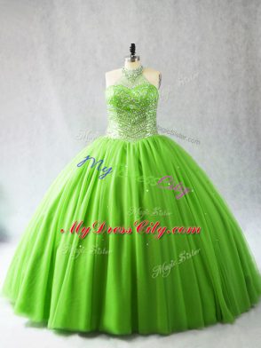 Beading Quince Ball Gowns Lace Up Sleeveless Court Train