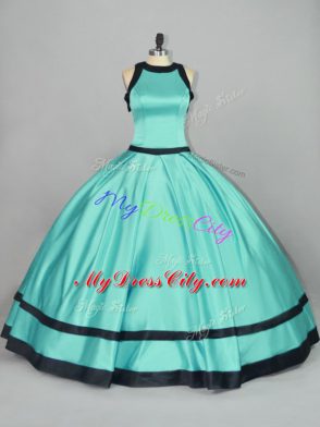 Aqua Blue 15th Birthday Dress Sweet 16 and Quinceanera with Ruching Scoop Sleeveless Zipper