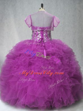 Sleeveless Beading and Ruffles Lace Up 15 Quinceanera Dress