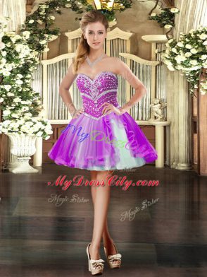 Enchanting Floor Length Lilac Quinceanera Dress Sweetheart Sleeveless Lace Up