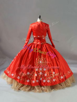 Floor Length Ball Gowns Sleeveless Red Ball Gown Prom Dress Lace Up