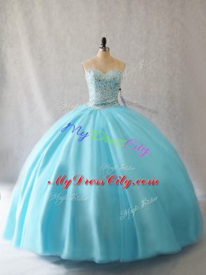 Sleeveless Beading Lace Up Sweet 16 Dresses