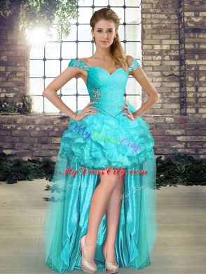 Sleeveless Lace Up Floor Length Beading and Ruffles Quinceanera Gowns