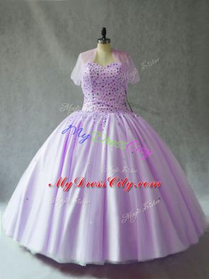 Pink Quinceanera Dresses Sweet 16 and Quinceanera with Beading Sweetheart Sleeveless Lace Up