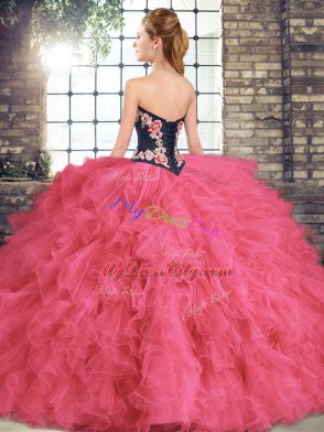 High Quality Floor Length Quince Ball Gowns Sweetheart Sleeveless Lace Up